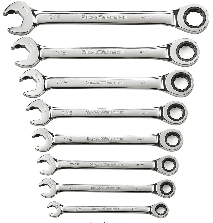 SET DE LLAVES COMBINADAS CON MATRACA SAE