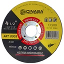 CINASA- DISCO DE CORTE DE METAL 4 1/2" x.040 x 7/8" 115X1.0X22.2