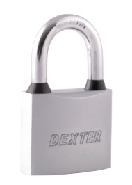 DEXTER 16936 CANDADO METALICO LLAVE DE PUNTOS CILINDRO DE LATON 40 MM NIQUEL SATINADO