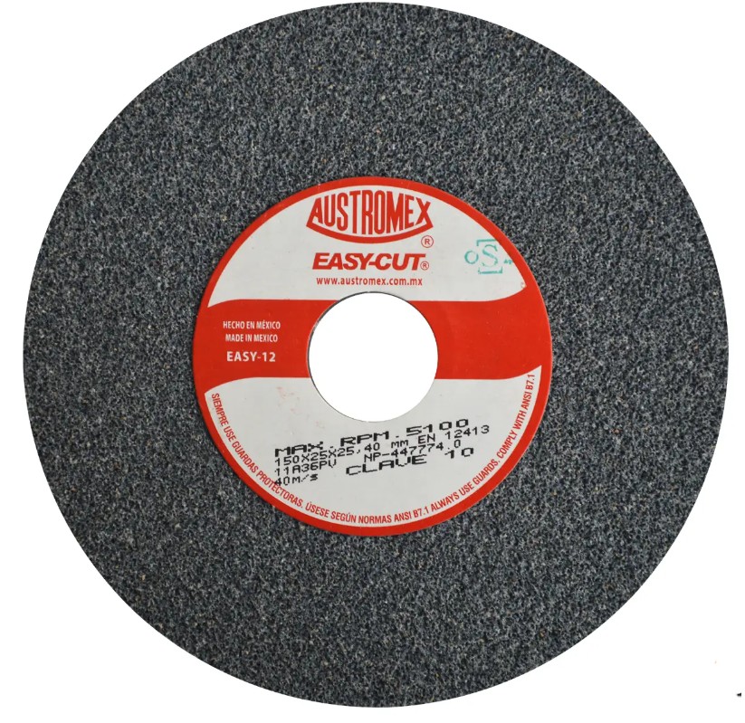 AUSTROMEX 10 RUEDA ABRASIVA ESMERILAR ACERO 150X25X25.40 MM