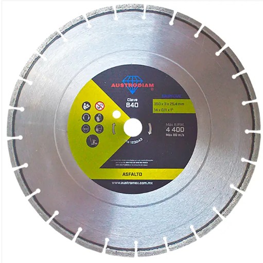 AUSTROMEX 840 DISCO DIAMANTE CORTE ASFALTO 350X3.0X25.4 MM
