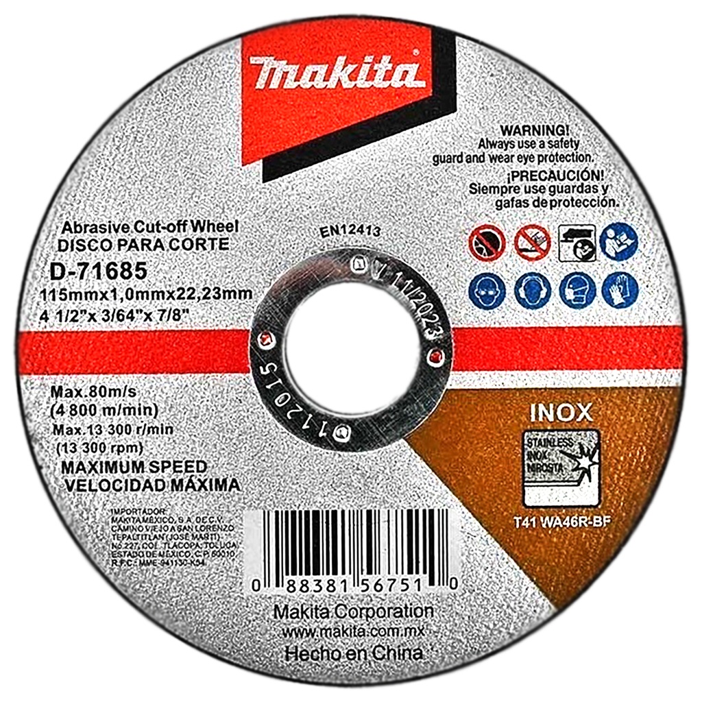 Kit Makita 1pz 9557HNG+10 pzs D-71685