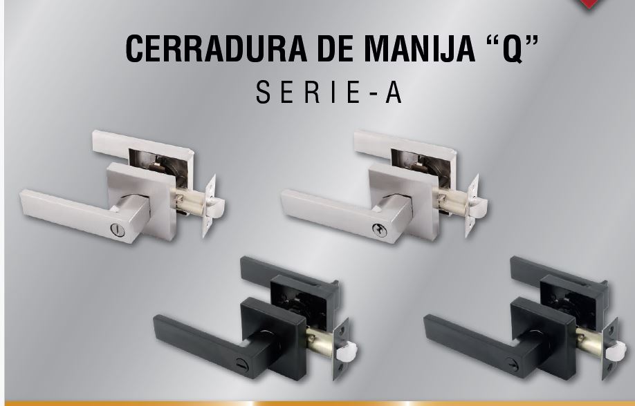 CERRADURA DE MANIJA “Q” LLAVE - BOTÓN NEGRA