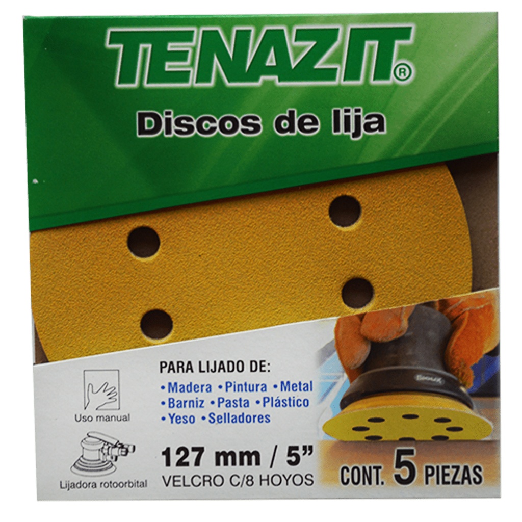 AUSTROMEX 1558 PAQ. 5 DISCOS LIJA AUTOADHERIBLE GRANO 150 DE 127MM