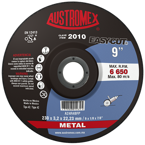 AUSTROMEX 2010 DISCO ABRASIVO CORTE METAL 230X3.2X22.23 MM