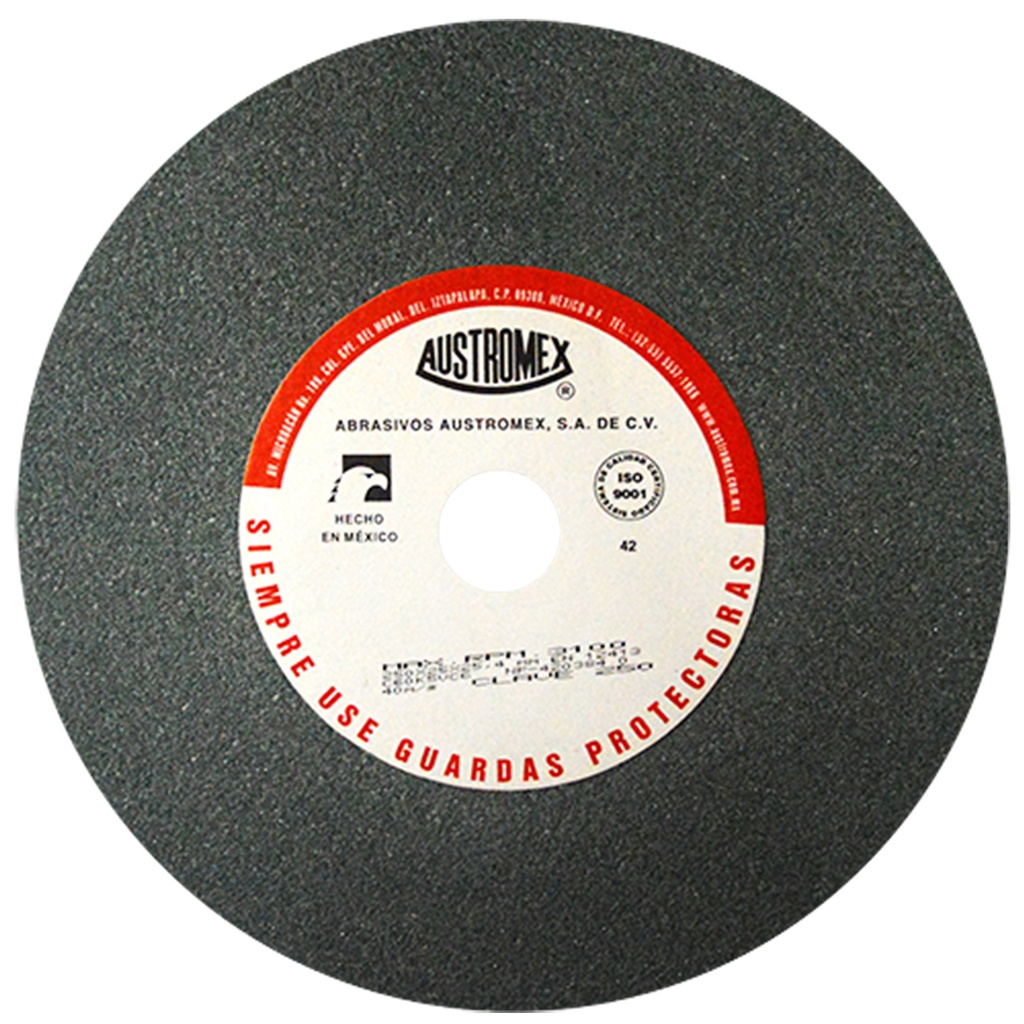AUSTROMEX 250 RUEDA ABRASIVA PARA RECTIFICAR Y AFILAR HERRAMIENTAS DE CORTE DE CARBURO DE TUNGSTENO Y CEMENTADOS DE 250 X 25 X 25.40 mm