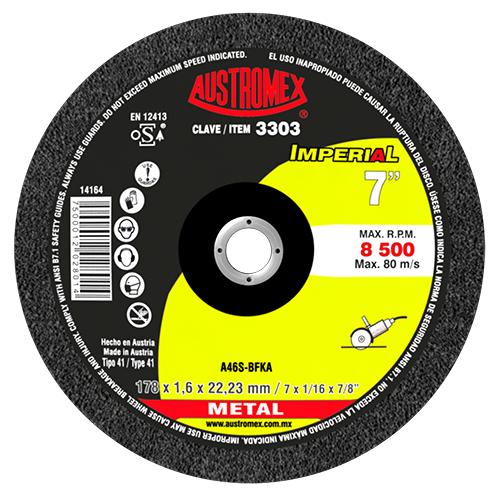 AUSTROMEX 3303 DISCO ABRASIVO CORTE METAL 178X1.6X22.23 MM