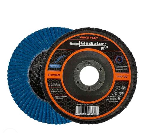 GLADIADOR DFZ811580/29 DISCO FLAP LAMINADO ZIRCONIO 4 1/2 X 7/8 GRANO 80
