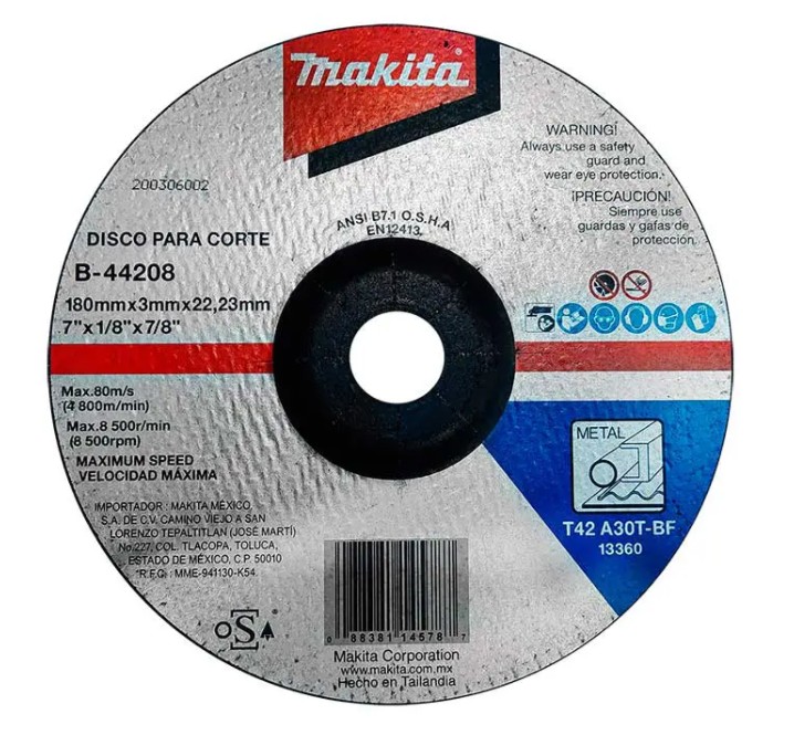 MAKITA B-44208 DISCO DE CORTE PARA METAL 7 X 1/8 X 7/8