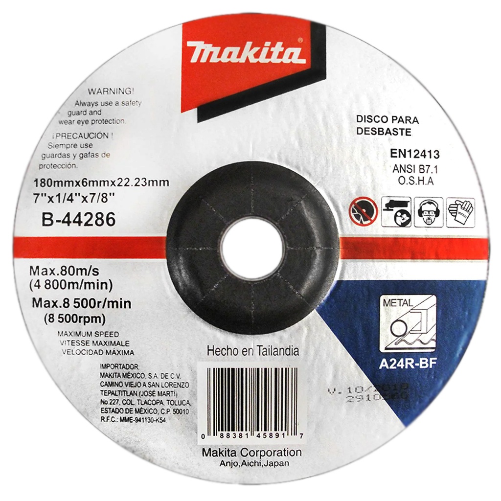 MAKITA B-44286 DISCO ABRASIVO PARA DESBASTE 7"