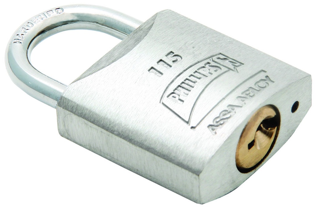 PHILLIPS MX128 CANDADO METALICO 115 GANCHO CORTO CAJA