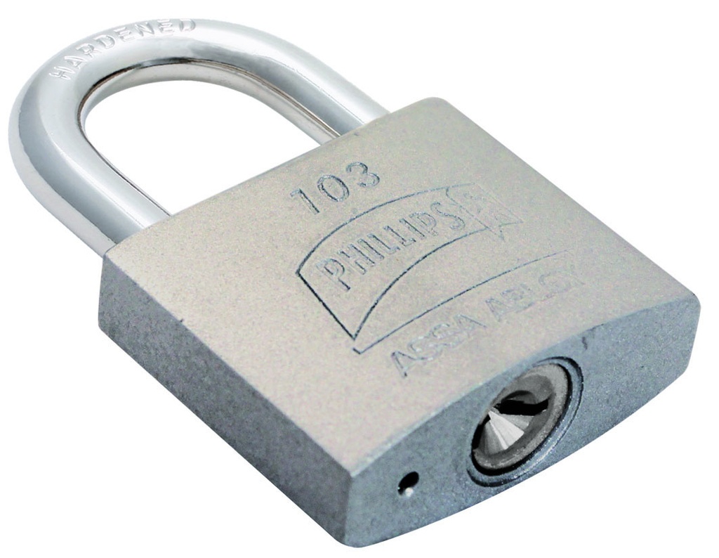 PHILLIPS MX3402 CANDADO HIERRO 103 GANCHO CORTO CAJA