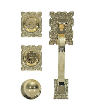 YALE MX87553 GATILLO CARIBE LLAVE-LLAVE LATON BRILLANTE