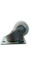 RUEDA GIRATORIA 2 1/2" NYLON BLANCO CON PLACA Y BALERO SIN FRENO