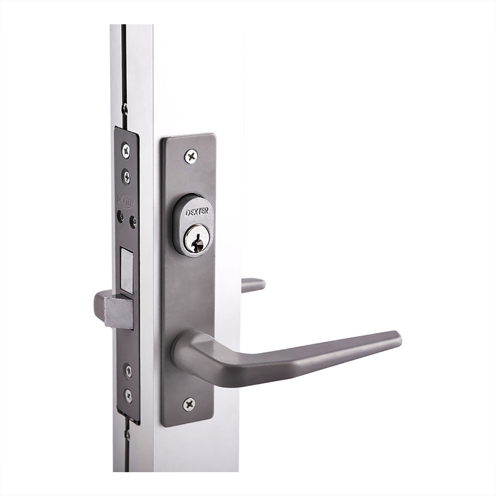 DEXTER 2001 CERRADURA 100 MANIJA ZAMAC P/ALUMINIO LLAVE-LLAVE GRIS