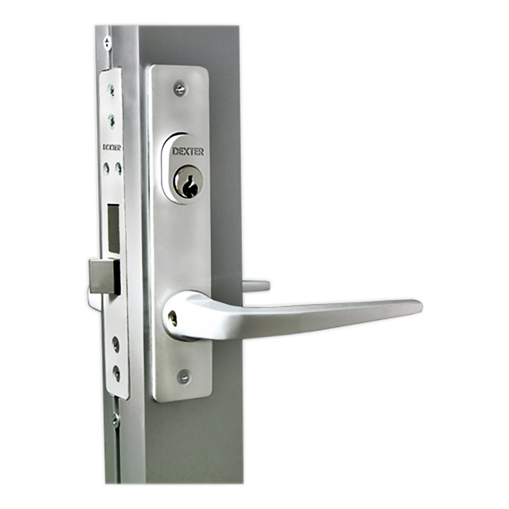DEXTER 2002 CERRADURA 100 MANIJA ZAMAC P/ALUMINIO LLAVE-LLAVE BLANCO