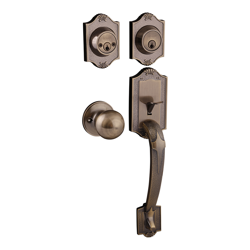 DEXTER 4188 CERRADURA GENOVA LLAVE-LLAVE LATON ANTIGUO CAJA