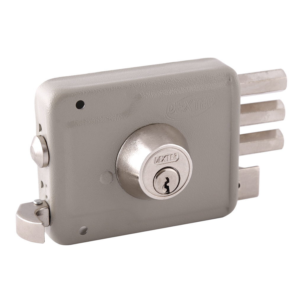 DEXTER 5801 CERRADURA SOBREPONER PRE-ARMADA 3 BULONES DERECHA GRIS
