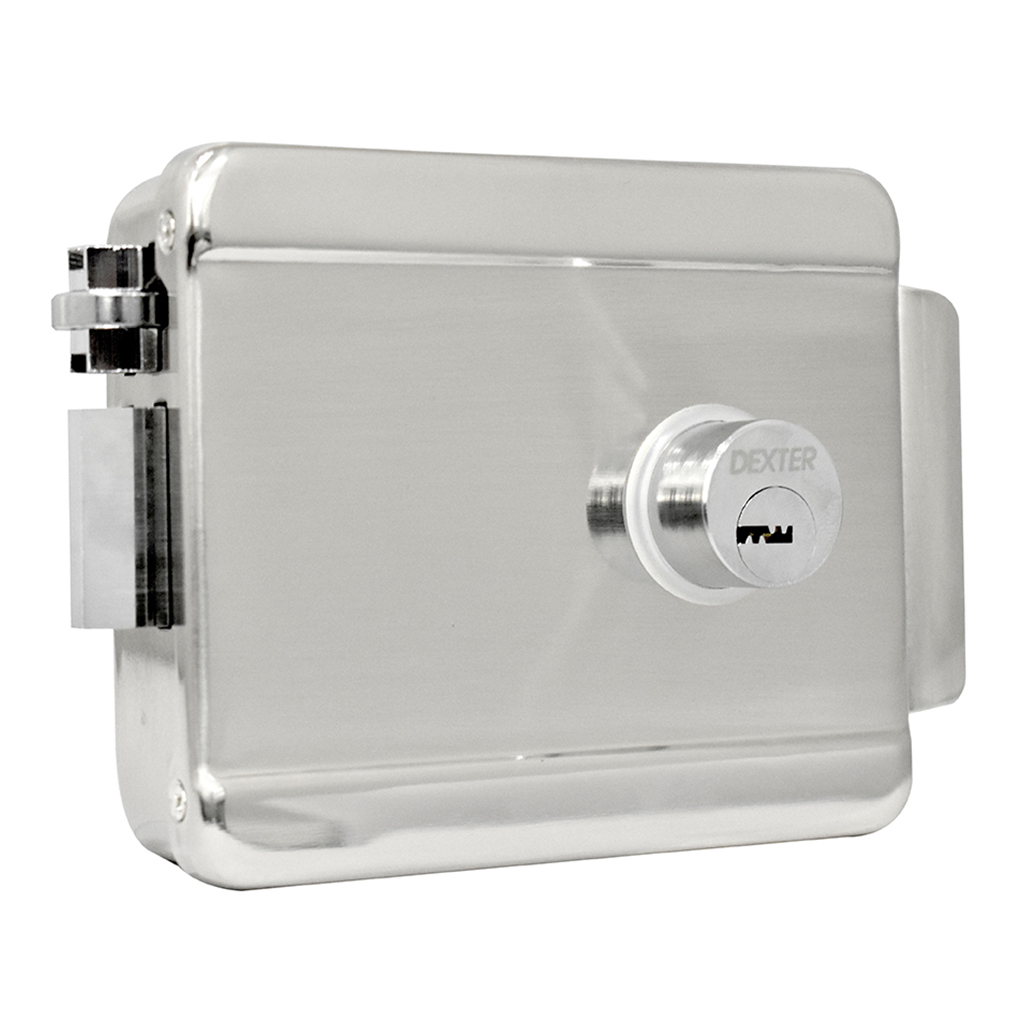 DEXTER 5812 CERRADURA SOBREPONER ELECTRICA S/BOTON IZQUIERDA NIQUEL SATINADO CAJA