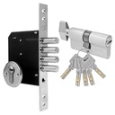 DEXTER 6379 CERROJO EMBUTIR 4 BULONES CILINDRO 70MM LLAVE DE PUNTOS ALTA SEGURIDAD