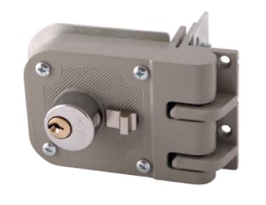 DEXTER 6759 CERRADURA DE SOBREPONER PRE-ARMADA MORDAZA CLASICA IZQUIERDA GRIS