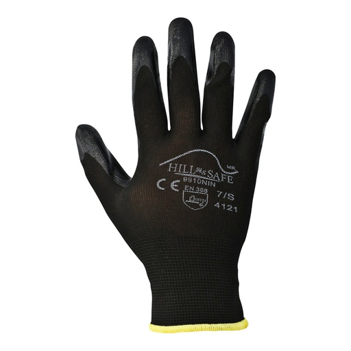 GUANTE DE NYLON NEGRO RECUBIERTO DE NITRILO TAMAÑO CHICO
