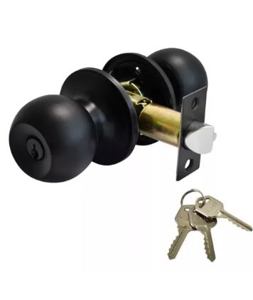 DEXTER 6628 CERRADURA PERILLA BARZA LLAVE-BOTON NEGRO CAJA