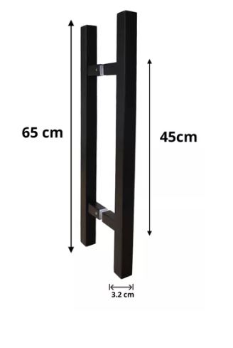 DEXTER 2237 JALADERA "H" CUADRADA 32MM-650MM-450MM ACERO INOXIDABLE NEGRO