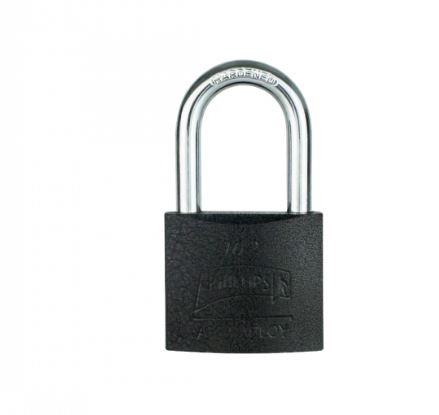 PHILLIPS MX7177 CANDADO DE HIERRO 102 GANCHO CORTO ACABADO BLACK