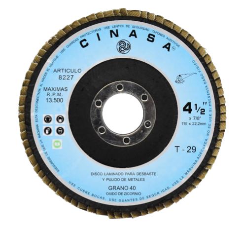 CINASA 8235 DISCO LIJA LAMINADO GRANO 60 4 1/2 X 7/8