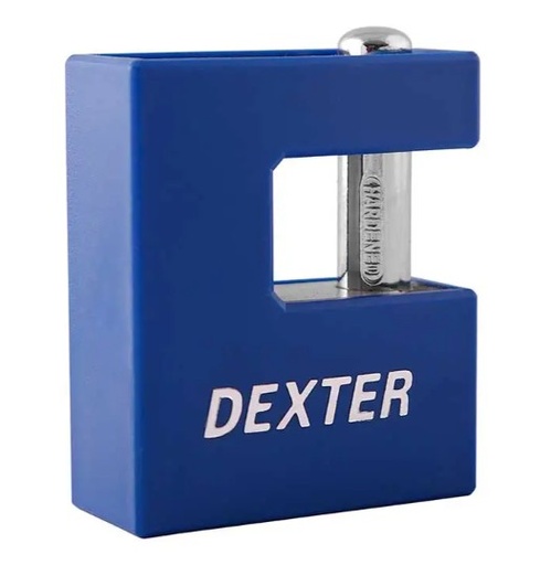 DEXTER 16934 CANDADO ANTIPALANCA CUBIERTO CILINDRO LATON 70 MM AZUL