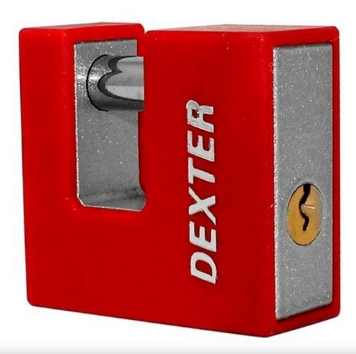 DEXTER 16935 CANDADO ANTIPALANCA CUBIERTO CILINDRO LATON 70 MM ROJO