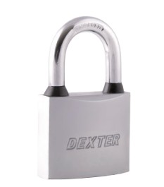 DEXTER 16938 CANDADO METALICO 40 MM LLAVE TETRA CILINDRO LATON NIQUEL SATINADO