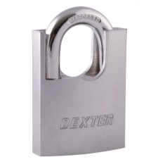 DEXTER 16945 CANDADO GANCHO PROTEGIDO 50 MM LLAVE ANTIGANZUA NIQUEL SATINADO