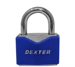 DEXTER 16952 CANDADO METALICO 60 MM CUBIERTA PLASTICA AZUL