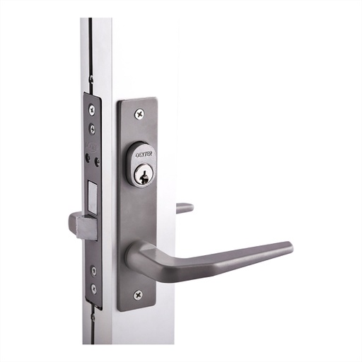 DEXTER 2001 CERRADURA 100 MANIJA ZAMAC P/ALUMINIO LLAVE-LLAVE GRIS