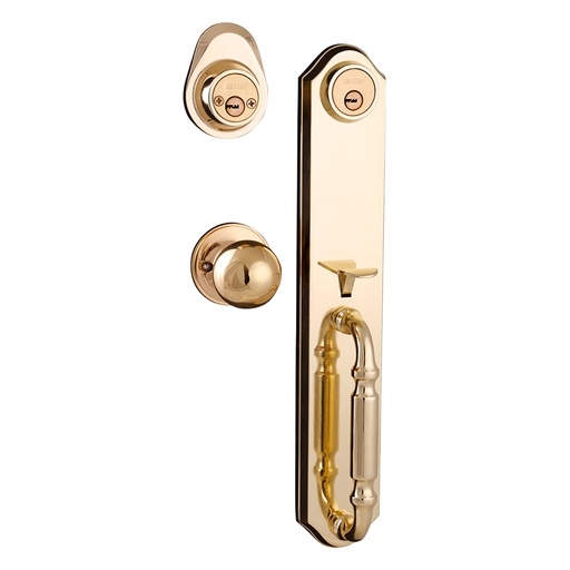 DEXTER 6743 CERRADURA MILAN GATILLO/PERILLA LLAVE-LLAVE ALTA SEGURIDAD LATON BRILLANTE