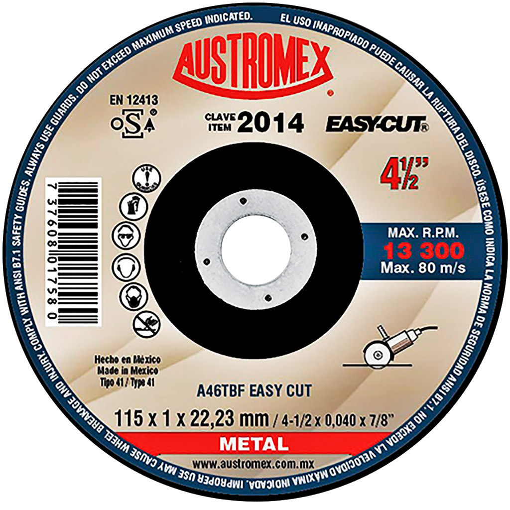 DISCO 2014 4"1/2 CORTE METAL EASY CUT